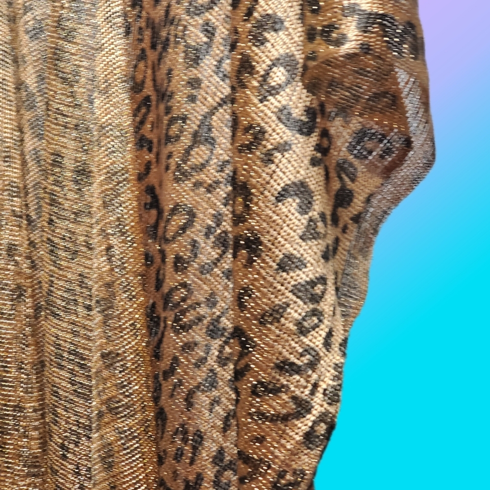 Leopard Print Kimono with Fringe - Picture 6 of 10